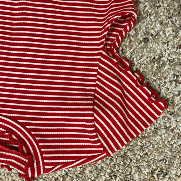 Sunday Best Aritzia Red White Stripe Tee - Picture 3 of 5